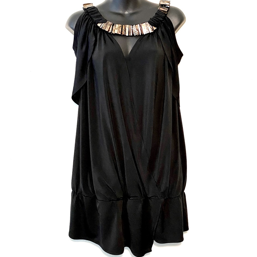 Embellished Black Tunic Top from Randolph Duke Sleeveless Mini Dress